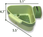 Sink Corner Strainer Basket | Suction Cup Press Sink Drainer Basket | Automatic Dumping Sink Strainer Basket | Faucet Sponge Storage Rack | Trash Catcher for Food Waste (Green)