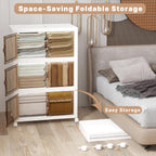 Extra Large Stackable Storage Bins with Lids and Wheels, Foldable Collapsible Closet Organizers,1344QT-168QT/42GAL*8Pack Plastic Stackable Storage drawers for bedroom Dorm