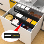 ANTOWIN Bamboo Drawer Dividers Organizers, Drawer Separators Splitter,17-22 inches Long Adjustable Spring-loaded Organizer for Large Utensil, Clothes, Tools Drawers (Black)