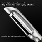 Premium I Type 304 Stainless Steel Multifunctional Kitchen Peeler Real Wood Handle Ultra Sharp Blade Vegetable Potato Apple（Agarwood）
