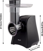 Electric Slicer, Electric Cheese Grater for Home Kitchen Use, One-Touch Control Cheese Shredder, Salad Maker Machine for Fruits, Vegetables, Cheese Grater with 5 Attachments
