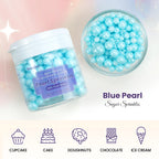 Dazzjoy Blue Edible Pearl, Edible Pearls Sugar Sprinkles, 130g/4.58oz, Blue Pearls Sprinkles for Cake Decorating, Cupcake Toppers