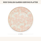 MACKENZIE-CHILDS Enamel Serving Platter, Decorative Serving Platter for Food, 16 Inches, Rosy English Garden