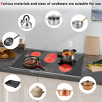 Karinear Electric Cooktop 36 Inch, 5 Burners Electric Stove Top, Built-in Glass Radiant Electric Ceramic Cooktop, Expandable Zones, Lock, Timer, Pause, Metal Edged Protection, 8400W 220~240v Hardwired