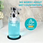 Automatic Foaming Soap Dispenser, 17oz Clear Glass Hand Soap Dispenser with ABS Touch Sensor Pump Battery Operated, Dish/Hand Soap Refillable for Bathroom Kitchen (Silver)