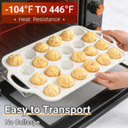 Silicone Mini Muffin Pan, Metal Reinforced Frame 24 Cups Nonstick Mini Cupcake Pans with Handles Easy to Move for Baking Muffin, Cupcake, Egg Bites Oven Safe, 2 Pack Confetti