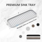 Silicone Sponge Holder Kitchen Sink Organizer Tray Dish Caddy Soap Dispenser, Scrubber Spoon Holder,Dishwashing Accessories 2 Pack (White)