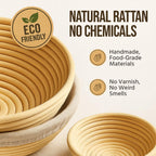 Trailblaze Banneton Bread Proofing Basket Set – Complete Sourdough Bread Baking Supplies – Sourdough Starter Kit – Sourdough Proofing Basket Gift for Bakers - Bread Baskets (9" Round & 10" Oval)