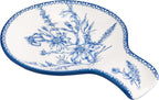 Bico Blue Garden Toile De Jouy Spoon Rest for Stove Top, Ceramic Spoon Holder for Kitchen Counter, Easy to Clean Coffee Spoon Rest Dishwasher Safe, Kitchen Cooking Utensil Rest for Ladles Spatula