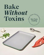 Caraway Non-Stick Ceramic Medium Baking Sheet - Naturally Slick Ceramic Coating - Non-Toxic, PTFE & PFOA Free - Perfect for Baking, Roasting, and More - Medium (15" x 10") - Sage