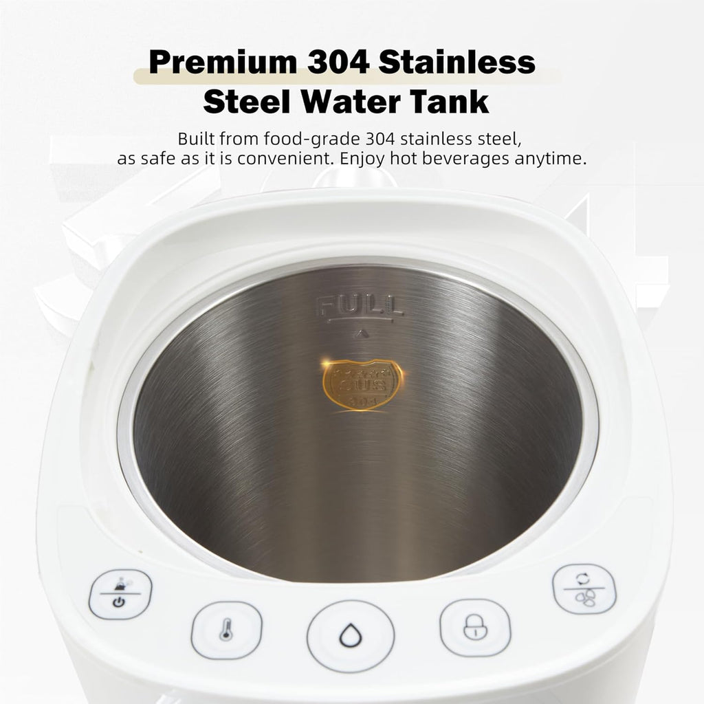 OCTAVO Water Boiler & Warmer 5 Liter, 304 Stainless Steel Water Tank, 700 Watt 6 Adjustable Water Temperature, LCD Touch Control Screen, Child Lock with Water Shortage Indicator