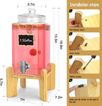 1.5 Gallon Glass Beverage Dispenser With Stand(Natual Bamboo). Water Drink Dispensers for Parties With Stainless Steel Spigot 100% Leakproof.Perfect For Parties And Daily Use.