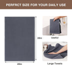 Homaxy 100% Cotton Oversized Waffle Weave Kitchen Dish Towels, Ultra Soft Absorbent Quick Drying Cleaning Towel, 20 x 28 Inches, 6-Pack, Dark Grey