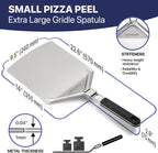 12" Pizza Making Kit (Set of 2) - 12" Pizza Cutter Rocker Knife with Blade Cover + 9.5" Stainless Steel Pizza Peel with Folding Handle- Ultimate Pizza Oven Accessories