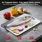 Titanium Cutting Boards for Kitchen, 100% Pure Titanium Cutting Boards Double Sided Non Toxic Cutting Board, Hygiene Durable Dishwasher Safe 13”× 8”