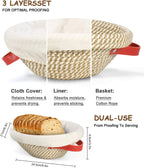 Sourdough Starter Kit Banneton Bread Proofing Basket Set w/Heating Mat,Sourdough Bread Baking Supplies, Sourdough Starter Warmer Mat,Sour Dough Kit Tools,Sourdough Kit Gifts for Bakers Women Wife Mom
