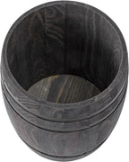 MyGift Wine Barrel Design Kitchen Utensil Crock, Vintage Gray Solid Wood Cooking Tool Holder