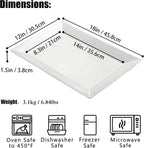 18" x 12" Large Serving Platters Set of 2, Porcelain Heavy-Duty Large Serving Trays, White Rectangular Plates for Turkey, Food, Fruit, Party, Wedding, Christmas, Chip and Scratch Resistant