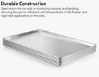 CURTA 6 Pack Aluminum Sheet Pan Perforated, NSF Listed Full Size 26 x 18 inch Commercial Bakery Cake Bun Pan, Baking Tray