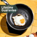 HexClad Hybrid Nonstick 7-Inch Frying Pan with Tempered Glass Lid, Stay-Cool Handle, Dishwasher-Friendly, Oven-Safe Up to 900°F, Induction Ready, Compatible with All Cooktops