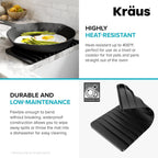 Kraus Self-Draining Silicone Dish Drying Mat and Silicone Soap Dish Holder for Bathroom or Kitchen Counter in Dark Grey, KDM-10-05DG