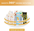 Snack Organizer - Versatile Snack Storage, Lazy Susan with Convenient Grab-and-Go Design, Metal Snack Holder for Home, Office, Breakroom, 11.85" L x 11.85" W x 4.17" H (White)