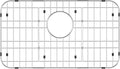 iPEGTOP Sink Bottom Grid, 3-Piece Stainless Steel Sink Protector 23" x 13" Rear Drain Hole with Corner Radius, Sink Grate Rack for Bottom of Kitchen Sink Single Bowl with Hole Cover