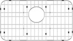 iPEGTOP Sink Bottom Grid, 3-Piece Stainless Steel Sink Protector 23" x 13" Rear Drain Hole with Corner Radius, Sink Grate Rack for Bottom of Kitchen Sink Single Bowl with Hole Cover