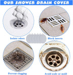 Yinkin 6 Pcs Drain Covers to Keep Bugs Out Silicone Shower Floor Tub Stoppers Bathtub Drain Stoppers Sewer Anti-Odor Mats Deodorizing Plugs for Bathroom(6 x 6 Inch,Round,Grey)