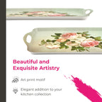 Pimpernel Antique Roses Large Handled Tray - Durable Melamine Serveware with Handles - Dishwasher-Safe Floral Decorative Centerpiece - 18.9" x 11.6" Elegant Tray for Entertaining Guests