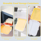 Sandwich Containers, Silicone Sandwich Storage with Snap-Off,Sandwich Box for Lunch,BPA Free,Leakproof, Reusable Plastic Sandwich Holder for Fruit,Salad,Snacks and Food Storage (yellow)