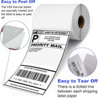FungLam 100 Rolls 4x6 Direct Thermal Shipping Labels, 250 Labels Per Roll, 1" Core, Perforated, White Mailing Postage Shipping Label Compatible with Zebra 2844 ZP-450 ZP-500 ZP-505
