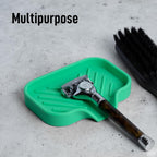 Zulay Kitchen Small Silicone Sponge Holder (4.9x3.3”) – Space-Saving Sink Organizer Tray for Sponge, Soap, Brush & More – Compact Non-Slip Dish for Kitchen & Bathroom (Carnival Glass)