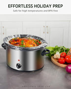 Syntus Slow Cooker Liners, 15 Count Cooking Bags Large Size Disposable Pot Liners Plastic Bags, Fit 3QT to 8QT for Slow Cooker Cooking Trays, 13"x 21", 15 Liners