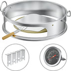 onlyfire Stainless Steel Pizza Ring Kit Pizza Oven Kit for Weber 22-Inch Kettle Grills - Include Pizza Stone and Aluminum Peel