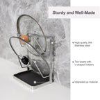 304 Stainless Steel Pot Lid Holder While Cooking, Kitchen Spoon Rest with Lid Holder for stove top, Multifunctional Kitchen Pot Lid Organizer for Countertop（Silver）