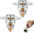 2Pcs Bathroom Sink Stoppers ，Pop Up Drain Stopper for Bathroom Sink，‎2-in-1 Sink Stopper & Strainer,Universal Wash Basin Sink Stopper，for 1.1"~1.5" Bathroom Sink Drain（Silver）