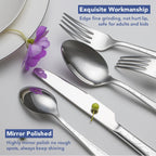 40 Piece Silverware Set Service for 8, EIUBUIE Premium Stainless Steel Cutlery Set, Mirror Polished Flatware Sets with Pattern Handle, Modern Kitchen Eating Utensils Sets Include Spoons Forks Knives
