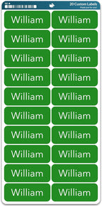 Personalized Name Labels (20 Labels) (2.5" × 1") Large Custom Name Stickers - Waterproof Name Labels for Kids, Toddlers and Parents