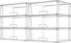 Vtopmart 6 Pack Large Stackable Storage Drawers,Easily Assemble Acrylic Bathroom Closet Undersink Organizers and Storage,Plastic Storage Bins for Kitchen Cabinets,Pantry,Makeup,Medicine Organization