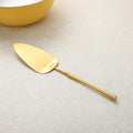 gold Cake Cutter,Stainless Steel Pie Spatula Serrated,Cake Pizza Cutter Tart Dessert Slicer Comfortable Handle(gold)