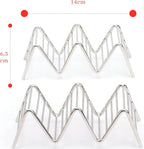 Taco Holders Set of 2 Premium Stainless Steel Stackable Stands, Each Rack Holds 2 or 3 Hard or Soft Tacos, Five Styles Available By 2lbDepot