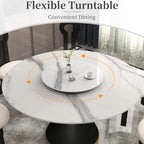 23.6" Lazy Susan for Table Top Sintered Stone Rotating Serving Tray for Dining Table, Kitchen Lazy Susan Organizer Spinning Rotating Food Server Party Centerpieces
