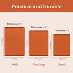 SMIRLY Plastic Cutting Board Set 3 Pieces, Non-Slip Dishwasher Safe Chopping Boards for Kitchen, Orange
