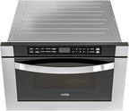 KoolMore KM-MD-1SS 24 Inch Stainless-Steel Microwave Drawer Capacity, 1000W Power with 10 Custom Cooking Levels, Memory, and Timer Functions, Wall-Mounted with Flat Bottom, 24 in/1.2 Cu. Ft