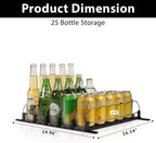 Upgraded Drink Organizer for Fridge – Adjustable Width Soda Can Organizer with Automatic Glide, Space-Saving Refrigerator Can Dispenser Holds Up to 25 Cans – Drink Holder for Fridge (5 Rows, Black)