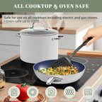 Nuwave 12pc Forged Lightweight Cookware Set, G10 Healthy Duralon Ceramic Ultra Non-Stick Coating, Vented Tempered Glass Lids, Stay-Cool Handles, Induction-Ready & Works on All Cooktops, PFAS Free