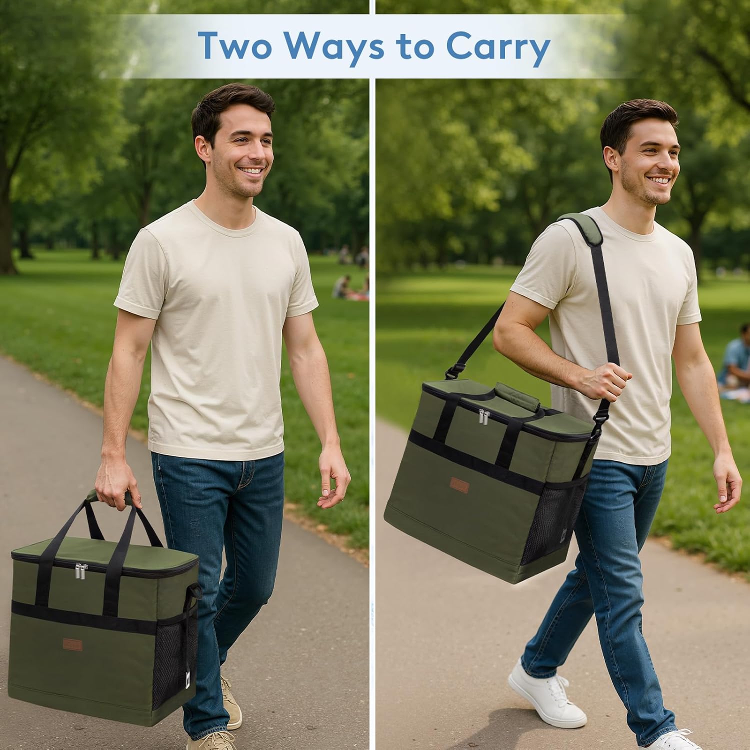 Lifewit Cooler Bag 30/50/60 Cans Collapsible and Insulated Large Lunch Bag Leakproof Soft Cooler Portable Tote for Camping/BBQ/Family Outdoor Activities