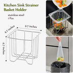 Kitchen Sink Strainer with Sink Basket Holder and 300 Strainer Net Bags,Food Catcher with drain filter Mesh bag,Meshmate Waste Rack Trash Catcher for Leftovers.