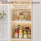LAMU 3 Pack Lazy Susan Organizer, Clear Lazy Susan Turntable for Cabinet, Spice Organizer for Pantry, Refrigerator, Table Top, Kitchen Organizer and Storage, 2 Size (1 Piece 11'' + 2 Piece 9'')